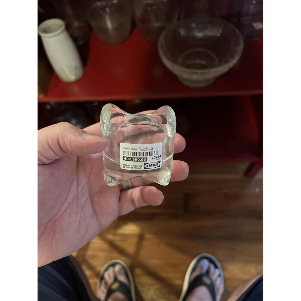 Set Of 4 IKEA Clear Stacking‎ Candle Holders